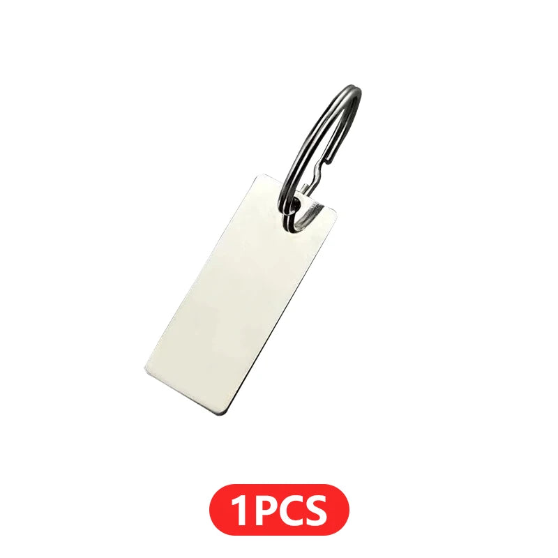 Porte-clés personnalisé en acier inoxydable – gravure avec nom, numéro de téléphone ou logo