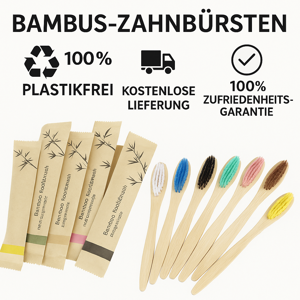 50/100x Kinder Bambus Zahnbürsten – weich, plastikfrei & nachhaltig