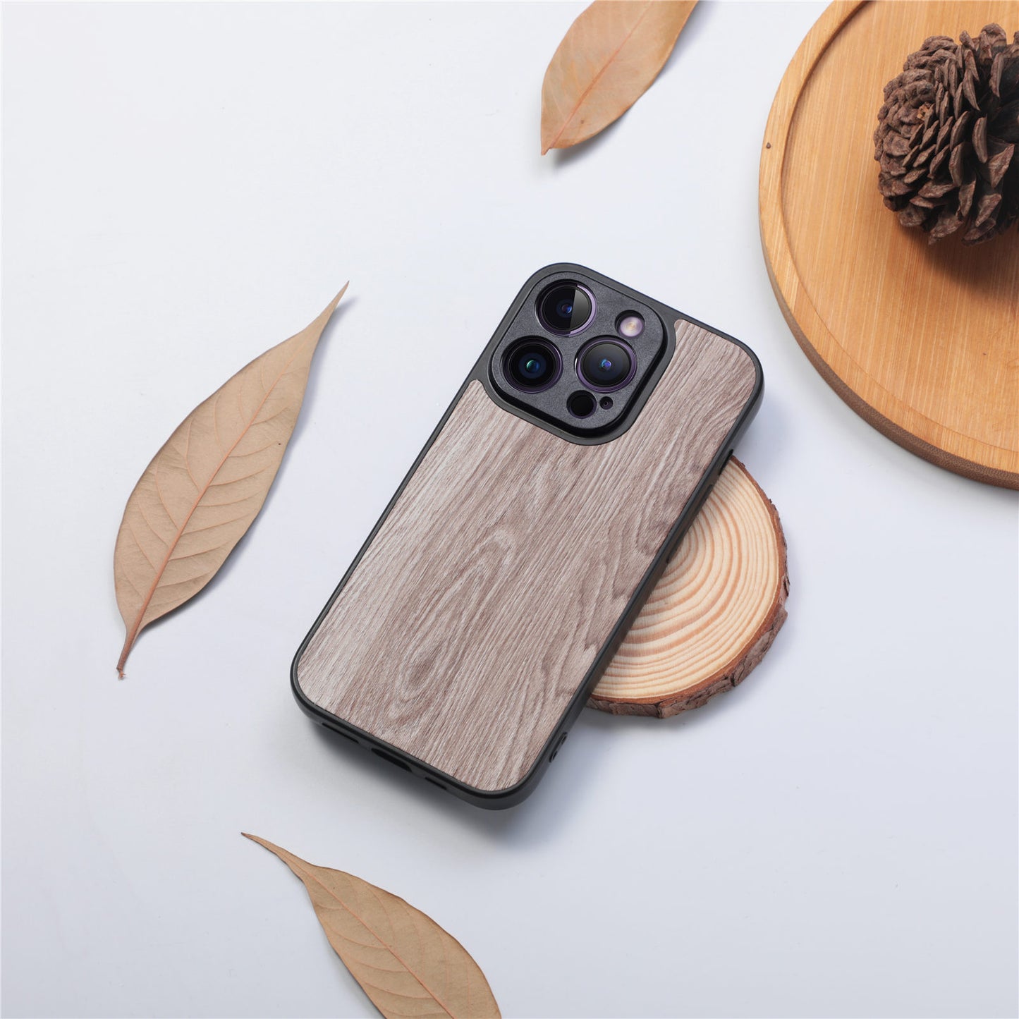 Wood-look phone case with fine grain – shockproof & stylish for iPhone