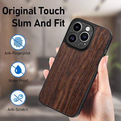 Wood-look phone case with fine grain – shockproof &amp; stylish for iPhone