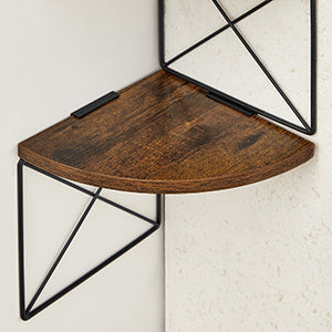 Étagère d'angle VASAGLE Zigzag – 5 niveaux, étagère murale vintage marron-noir, hauteur 127 cm
