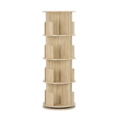 Weißes drehbares Bücherregal 4 Etagen 16 Fächer 360° Regal für Wohnzimmer Büro Kinderzimmer Organizer