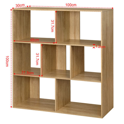 Weißes Bücherregal 7 Fächer 100x100x30 cm Raumteiler Regal Würfelregal für Wohnzimmer Schlafzimmer Büro