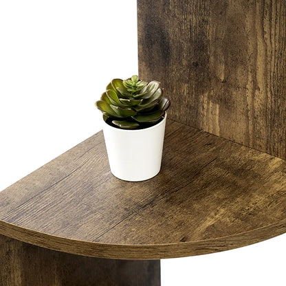 Étagère murale WOLTU Zigzag à 5 niveaux – Blanc/Noir, hauteur 156 cm, étagère d'angle moderne