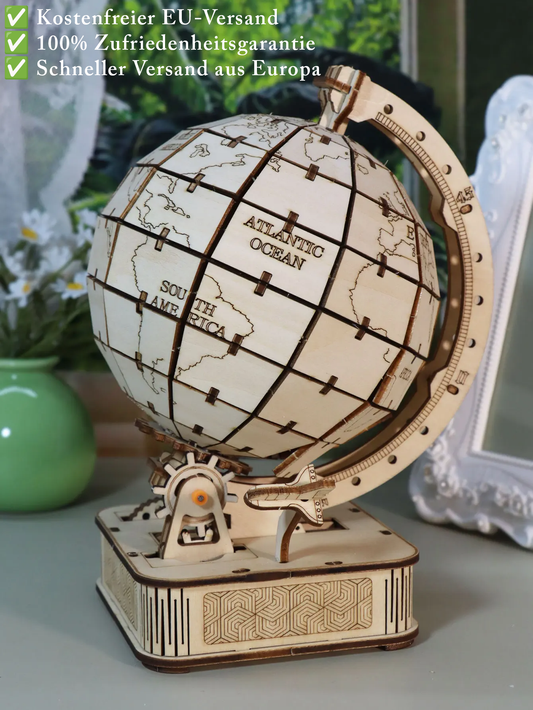 3D wooden puzzle globe – DIY wooden globe kit for turning