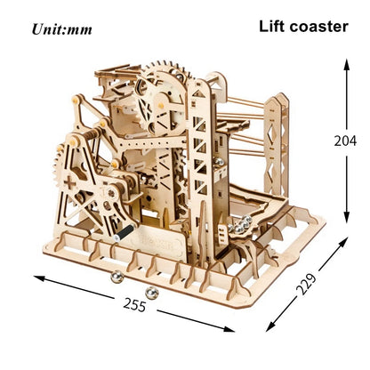 Robotime ROKR Kugelbahn Holzpuzzle – Marble Run Wasserrad 3D Bausatz für Kinder & Erwachsene