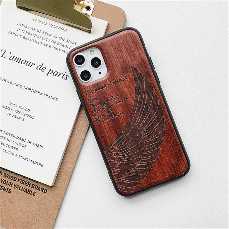 Gravierte Holz Handyhülle Huawei Mate 20 Pro – Echtholz mit Motivwahl