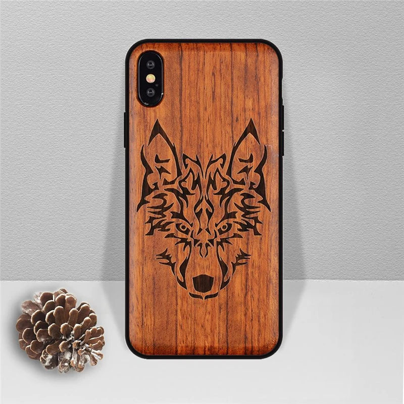Gravierte Holz Handyhülle Huawei Mate 20 Pro – Echtholz mit Motivwahl