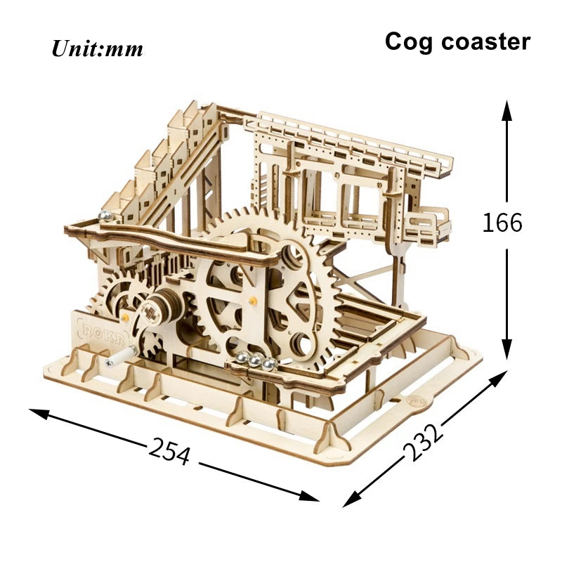 Robotime ROKR Kugelbahn Holzpuzzle – Marble Run Wasserrad 3D Bausatz für Kinder & Erwachsene
