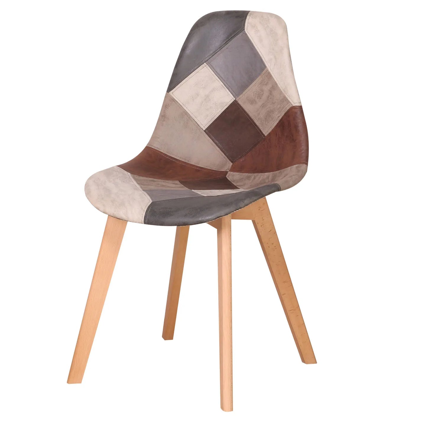 8er-Set Esszimmerstühle im skandinavischen Patchwork-Stil – ergonomisch & farbenfroh