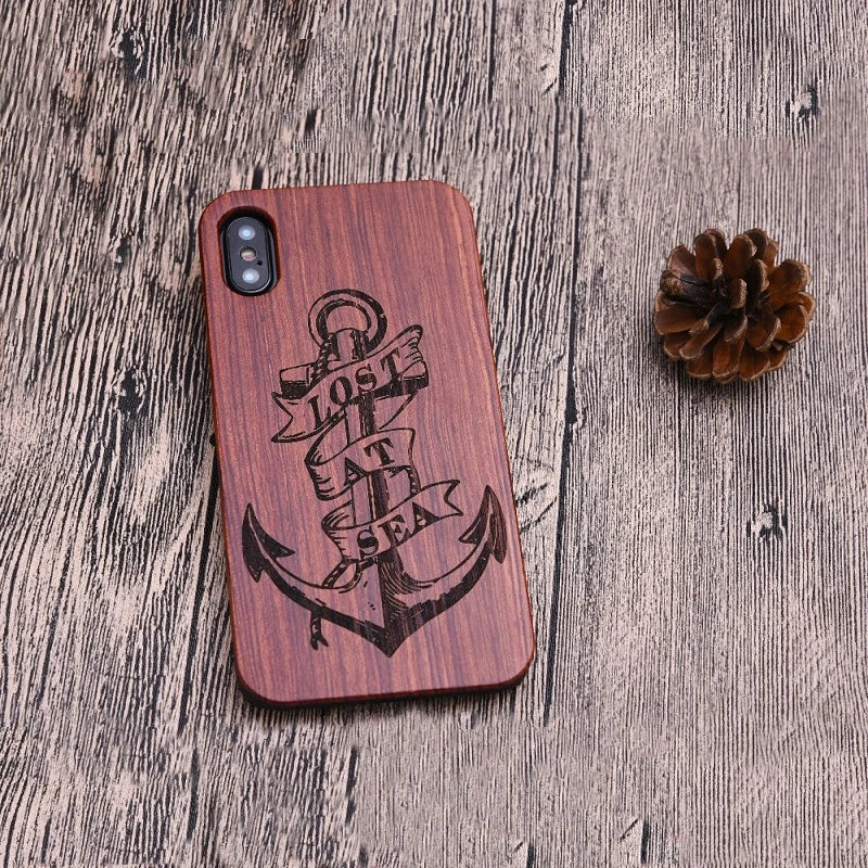 Engraved wooden phone case Huawei P30 – real wood with choice of motif