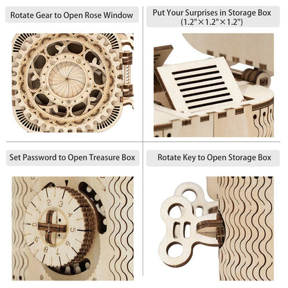Robotime ROKR Schatztruhe Holzpuzzle – 3D DIY Treasure Box mit Zahlencode | Puzzlebox aus Holz für Kinder & Erwachsene