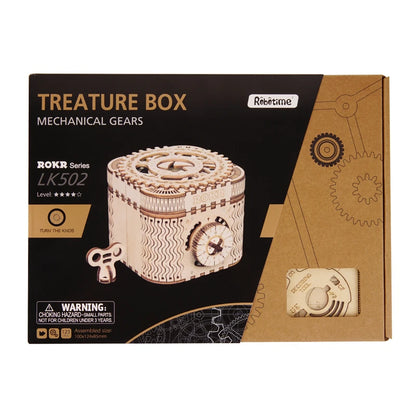 Robotime ROKR Schatztruhe Holzpuzzle – 3D DIY Treasure Box mit Zahlencode | Puzzlebox aus Holz für Kinder & Erwachsene
