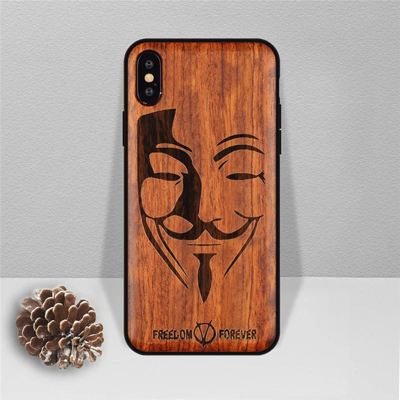 Gravierte Holz Handyhülle Huawei Mate 20 Pro – Echtholz mit Motivwahl