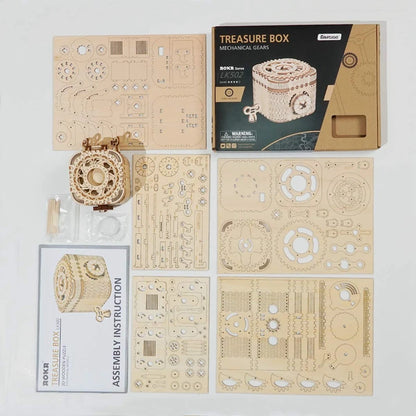 Robotime ROKR Schatztruhe Holzpuzzle – 3D DIY Treasure Box mit Zahlencode | Puzzlebox aus Holz für Kinder & Erwachsene