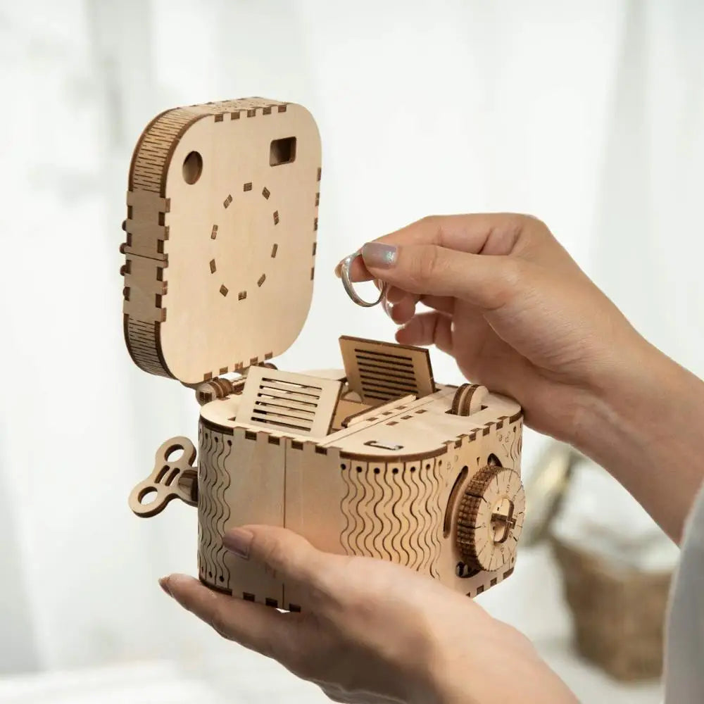 Robotime ROKR Schatztruhe Holzpuzzle – 3D DIY Treasure Box mit Zahlencode | Puzzlebox aus Holz für Kinder & Erwachsene