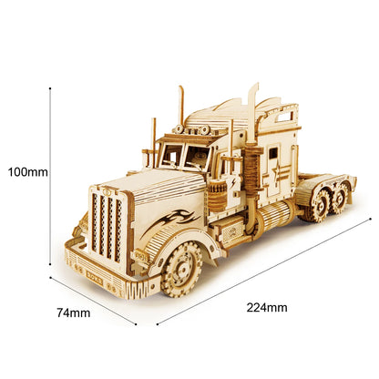 Robotime ROKR 3D Holzpuzzle Fahrzeuge – Dampfzug, Jeep, Truck & Rennwagen zum Selbstbauen