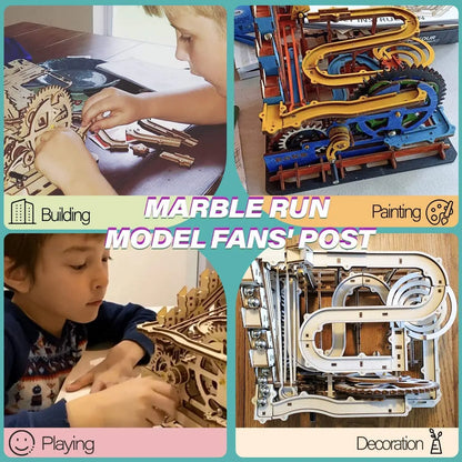 Robotime ROKR Kugelbahn Holzpuzzle – Marble Run Wasserrad 3D Bausatz für Kinder & Erwachsene