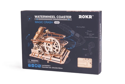 Robotime ROKR Kugelbahn Holzpuzzle – Marble Run Wasserrad 3D Bausatz für Kinder & Erwachsene