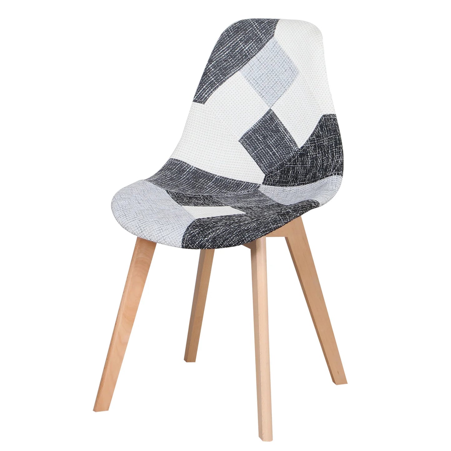 8er-Set Esszimmerstühle im skandinavischen Patchwork-Stil – ergonomisch & farbenfroh
