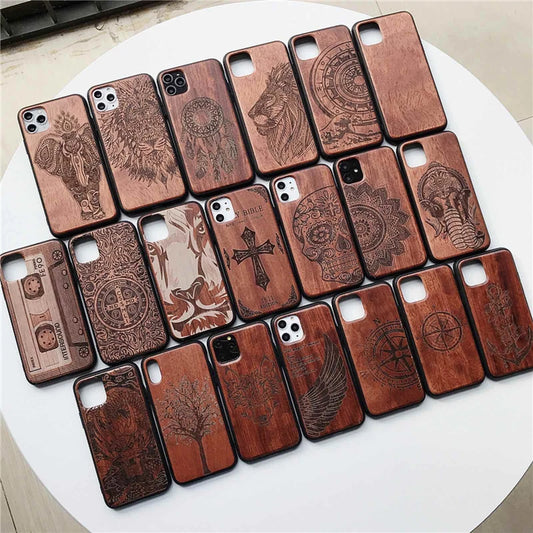 Gravierte Holz Handyhülle Huawei P40 – Echtholz mit Motivwahl