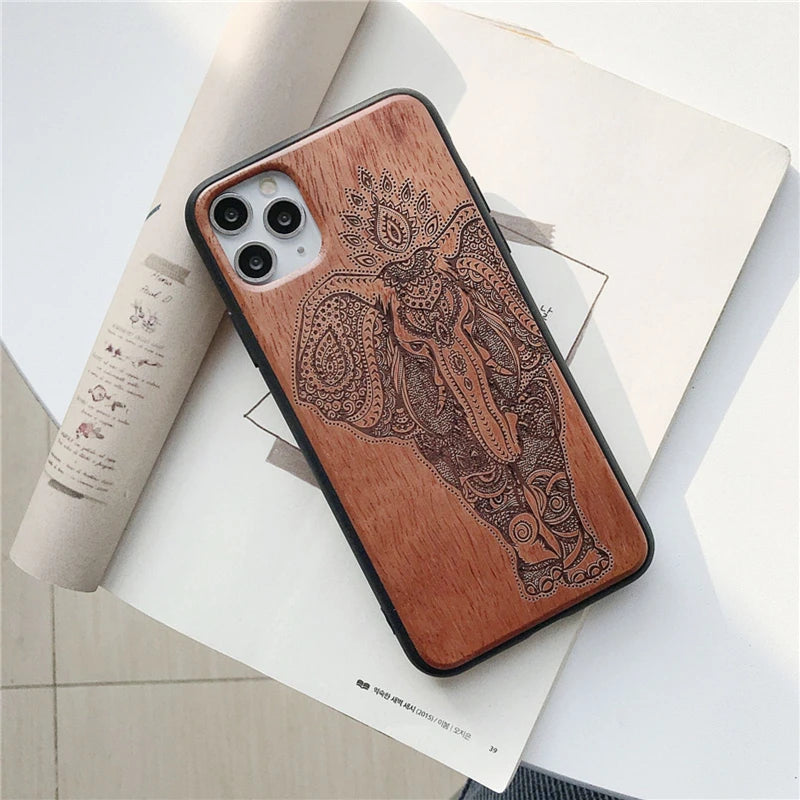 Gravierte Holz Handyhülle Huawei Mate 20 Pro – Echtholz mit Motivwahl