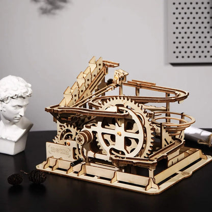 Robotime ROKR Kugelbahn Holzpuzzle – Marble Run Wasserrad 3D Bausatz für Kinder & Erwachsene