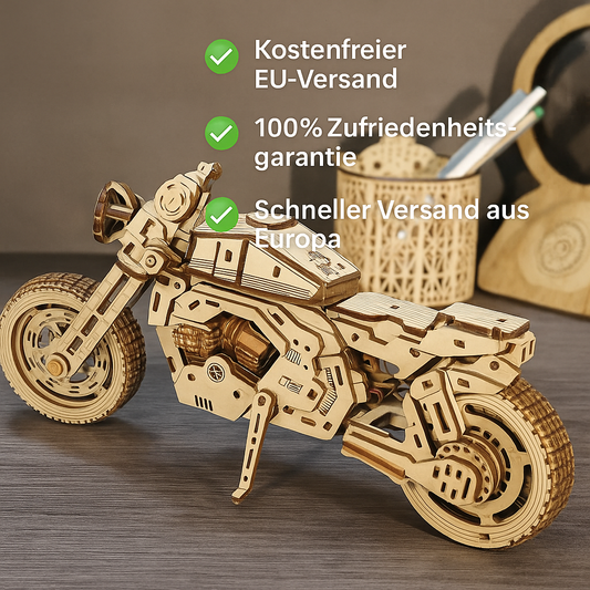 3D wooden puzzle motorcycle – DIY wooden model kit for hobbyists &amp; fans