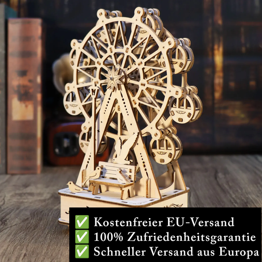 3D wooden puzzle Ferris wheel – DIY wooden model kit with musical mechanism