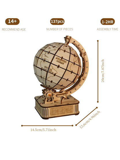 3D wooden puzzle globe – DIY wooden globe kit for turning
