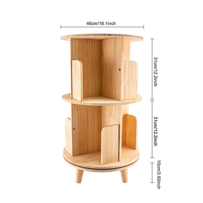 Bibliothèque rotative en bois – 1 à 6 niveaux, ronde, peu encombrante et moderne