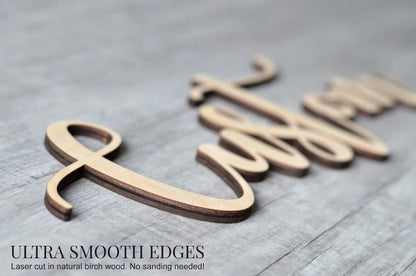 Personalized wooden lettering – 45 cm – name plate for baby room, wedding or gift – wall decoration