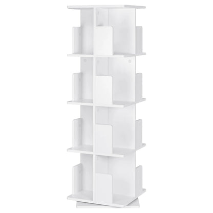Bücherregal 4 Etagen 360° Drehbar MDF Regal mit 16 Fächern Standregal für Wohnzimmer Büro Arbeitszimmer