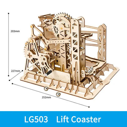 Robotime ROKR Kugelbahn Holzpuzzle – Marble Run Wasserrad 3D Bausatz für Kinder & Erwachsene