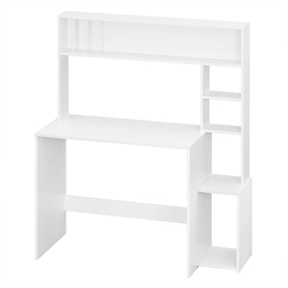 Computer desk with storage space 113.5 x 45 x 139 cm Desk with 5 shelves Scandinavian workstation for office and living room