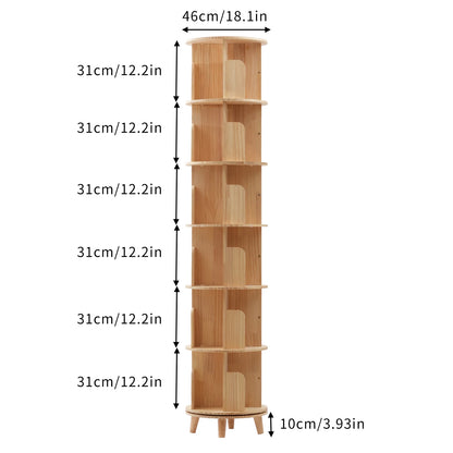 Bibliothèque rotative en bois – 1 à 6 niveaux, ronde, peu encombrante et moderne