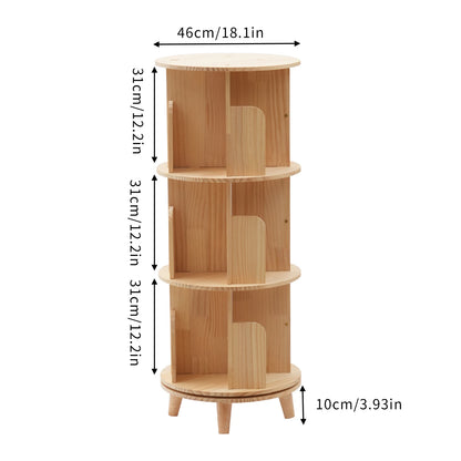 Bibliothèque rotative en bois – 1 à 6 niveaux, ronde, peu encombrante et moderne