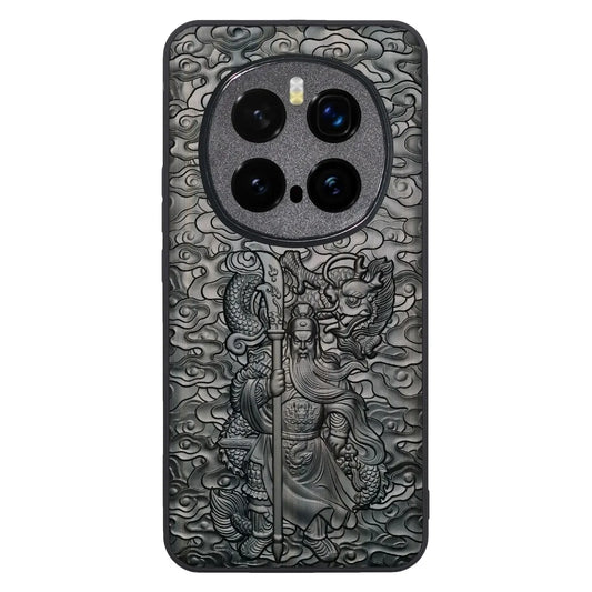 The Guardian – Gravure Guan Yu pour Honor Magic 5–7 (Pro) en bois de santal