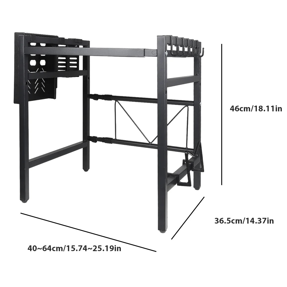 Étagère extensible en métal pour micro-ondes – 1 ou 2 niveaux, stable et réglable en hauteur – organisateur d'étagères de cuisine