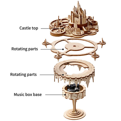 3D wooden puzzle music box “You Are My Sunshine” – DIY castle construction kit