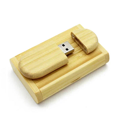 USB-Stick Holz 4–128GB – Gravur möglich, Geschenk, Bambus, Walnuss, Ahorn