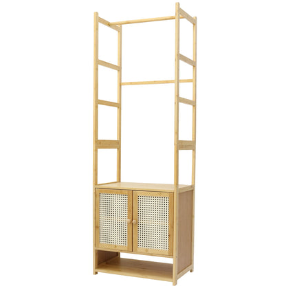 Kleiderständer aus Bambus mit Schrank & Regal – freistehend, modern & platzsparend