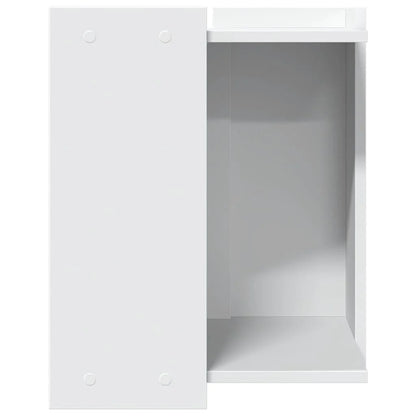 Bac à litière caché en bois – blanc, 80×50×45 cm – élégant bac à litière pour chat avec fonction table