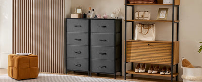 Meuble de salon JHK avec 4 tiroirs en tissu – structure en acier, peu encombrant et moderne