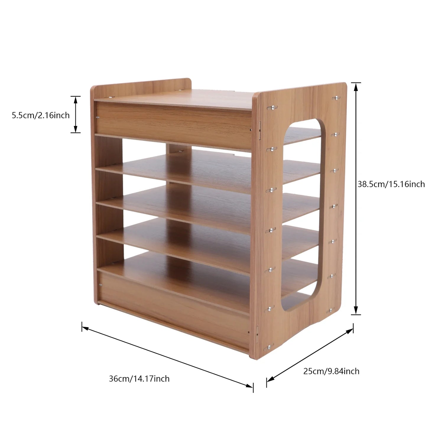Holz Schreibtisch Organizer A4 Papierablage 7 Stufige Dokumentenablage Aktenregal für Büro und Home Office