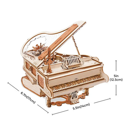 Robotime ROKR Spieluhr Holzpuzzle – Magic Piano & Magic Cello 3D Modellbausatz zum Basteln & Verschenken