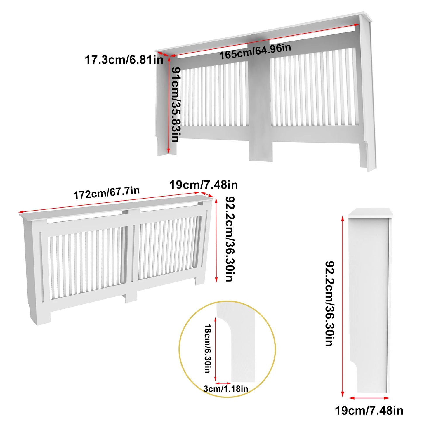 Cache radiateur blanc – Meuble MDF en S/M/L/XL | Moderne et individuel