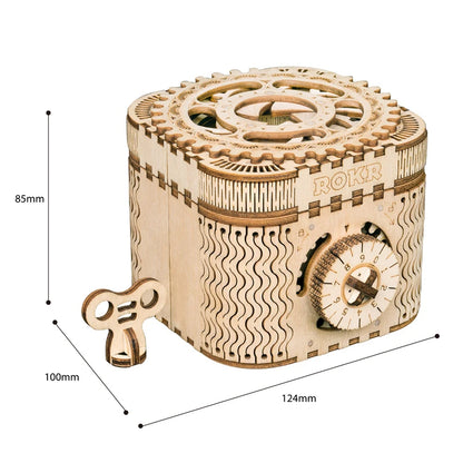 Robotime ROKR Schatztruhe Holzpuzzle – 3D DIY Treasure Box mit Zahlencode | Puzzlebox aus Holz für Kinder & Erwachsene