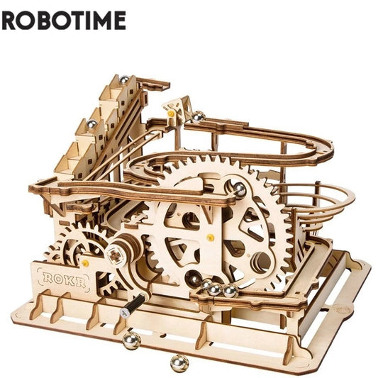 Robotime ROKR Kugelbahn Holzpuzzle – Marble Run Wasserrad 3D Bausatz für Kinder & Erwachsene
