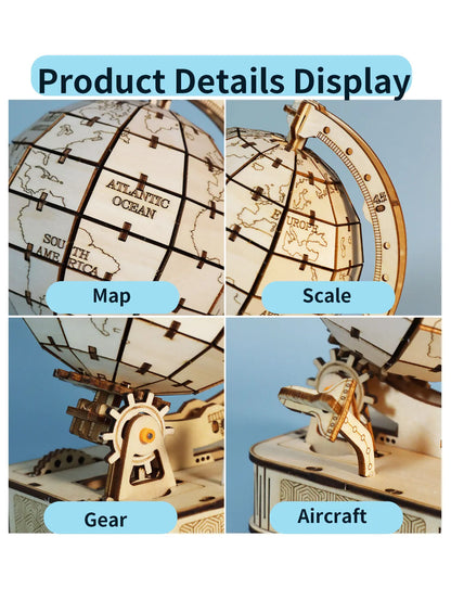 3D wooden puzzle globe – DIY wooden globe kit for turning